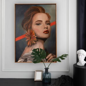 Daisy in a field of roses | 70 x 100 | Original masterpiece